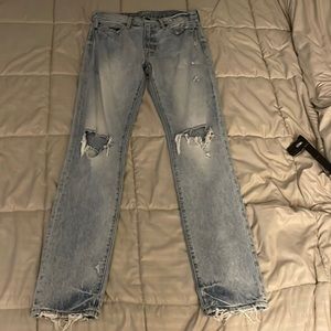Light wash ripped jeans